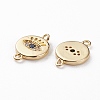 Brass Micro Pave Clear & Royal Blue Cubic Zirconia Links Connectors KK-C100-40G-3