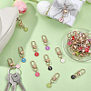 32Pcs 8 Styles Alloy Enamel Flat Round with Cross Pendant Decorations HJEW-WR00051-4