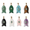 Natural & Synthetic Mixed Gemstone Carved Pendants G-Z084-01G-1