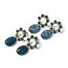Natural Apatite Dangle Stud Earrings EJEW-G454-01G-06-4