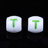 Opaque White Acrylic European Beads MACR-N012-05-3