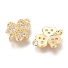Brass Micro Pave Clear Cubic Zirconia Links Connectors ZIRC-H116-03G-2