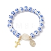 Brass Micro Pave Clear Cubic Zirconia Charm Bracelets BJEW-JB13266-2