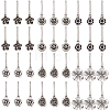 36Pcs 6 Style Alloy Flower Keychain HJEW-BC0001-23-1