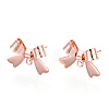 Brass Stud Earring Findings KK-S360-174RG-3