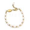 304 Stainless Steel & Natural Freshwater Pearl Beaded Bracelets for Women BJEW-B162-02G-4