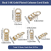 30Pcs 3 Styles Brass Cord Ends KK-BBC0026-08G-2