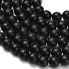 Natural Black Onyx(Dyed & Heated) Beads Strands G-Z024-01B-10mm-4
