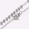 Non-Tarnish 304 Stainless Steel Rosary Bead Necklaces X-NJEW-I205-14P-4