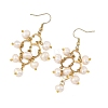 304 Stainless Steel & Natural Cultured Freshwater Pearl Beads Cluster Chandelier Earrings for Women EJEW-JE07467-4