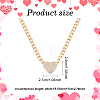 ANATTASOUL 2Pcs 2 Colors Crystal Rhinestone Heart Pendant Necklaces Set with Alloy Curb Chains NJEW-AN0001-88-2