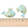 Ocean 304 Stainless Steel Enamel Pendants STAS-T076-08F-03G-3
