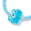 4Pcs 4 Colors Glass & Handmade Lampwork Beaded Bracelets for Women BJEW-TA00692-4