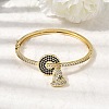Bell Brass Micro Pave Cubic Zirconia Hinged Bangles BJEW-K274-14G-1