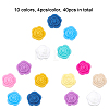 40Pcs 10 Colors Food Grade Eco-Friendly Silicone Beads SIL-CA0001-46-3