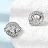Brass Micro Pave Cubic Zirconia Stud Earrings EJEW-G471-05P-01-2