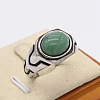 316L Surgical Stainless Steel and Natural Green Aventurine Finger Rings for Men FS-WG3E90C-42-1