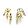 Brass Micro Pave Clear Cubic Zirconia Cuff Earrings EJEW-S201-237G-NR-4