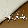 Starfish Alloy Dangle Earrings & Pendant Necklaces Sets FS-WGE4644-01-2