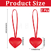 PU Leather Heart Pendant Decorations HJEW-CL0001-12A-2