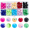 160Pcs 10 Colors Forsted Glass Beads Strands GLAA-SP0001-80-1