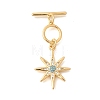 Brass Pave Cubic Zirconia Toggle Clasps KK-N289-09G-1