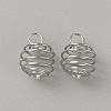 Stainless Steel Spiral Bead Cage Pendants STAS-WH0016-57P-1