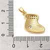 Christmas Theme Rack Plating Brass Cubic Zirconia Pendants KK-K385-119G-06-3