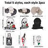 10Pcs 5 Style Skull & Rose Flower & Knife & Bottle Enamel Pins SKUL-SC0001-02-2