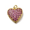 Brass Micro Pave Cubic Zirconia Pendants KK-C090-42G-04-1