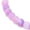 Natural Weathered Agate(Dyed) Round Beaded Stretch Bracelet BJEW-JB08363-01-5