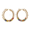 Glass Beads Braided Big Hoop Earrings EJEW-JE04848-05-2