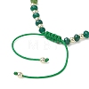 Dyed Natural Malaysia Jade Rondelle Beaded Braided Bead Bracelets BJEW-JB13395-03-4