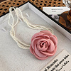 3 Layer White Round Faux Pearl 3D Rose Flower Pendant Choker Necklaces for Women WG1928F-02-1