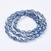 Electroplate Glass Beads Strands X-EGLA-D015-15x10mm-32-1