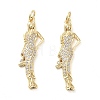 Rack Plating Brass Micro Pave Clear Cubic Zirconia Pendants KK-M280-03G-1