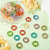40Pcs 10 Colors Baking Paint and Golden Metal Enlaced Glass Beads DGLA-TA0001-65-6