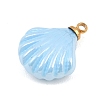 304 Stainless Steel Resin Pendants STAS-K322-11B-G-2