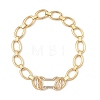 Aluminum Oval Link Chain Necklaces with Dog Bone Shaped Zinc Alloy Rock Climbing Carabiners NJEW-JN06413-2