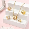 5Pcs 5 Styles Brass Micro Pave Cubic Zirconia European Beads KK-CJ0005-77-6