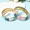 304 Stainless Steel Enamel Bangles for Women BJEW-D408-38G-4