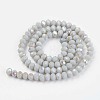 Electroplate Opaque Solid Color Glass Beads Strands X1-EGLA-A034-P8mm-L16-2