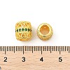 Brass Micro Pave Cubic Zirconia European Beads KK-P297-05G-02-2