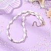 Ocean Natural Trochid Shell & Alloy Enamel Blue Evil Eye Beaded Necklaces NJEW-JN06307-1