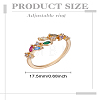 1Pc Brass Micro Pave Cubic Zirconia Cuff Rings for Women RJEW-LP0002-23A-2