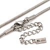 Non-Tarnish 304 Stainless Steel Heart Pendant Round Snake Chain Necklaces for Women NJEW-G142-04P-3