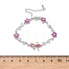 Brass Micro Pave Cubic Zirconia Link Chain Bracelets for Women BJEW-C156-04E-03P-5