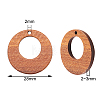 20Pcs Walnut Wood Pendants WOOD-CJ0001-23-2