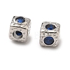 Cube Brass Micro Pave Cubic Zirconia Beads KK-B170-03P-3
