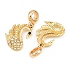 Alloy Crystal Rhinestone European Dangle Charms AL-CBAC2D3-12G-2